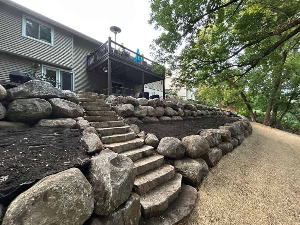 Boulder Wall Design and Installation image